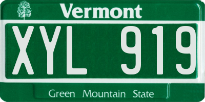 VT license plate XYL919