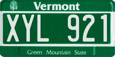 VT license plate XYL921