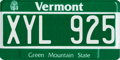 VT license plate XYL925