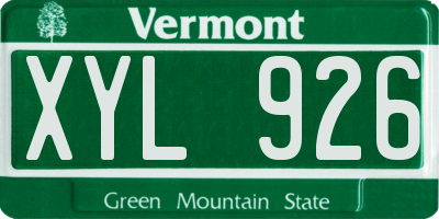 VT license plate XYL926