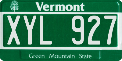 VT license plate XYL927
