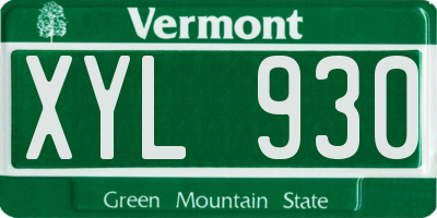 VT license plate XYL930