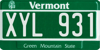 VT license plate XYL931