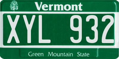 VT license plate XYL932