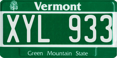 VT license plate XYL933