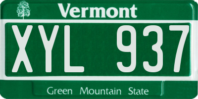 VT license plate XYL937