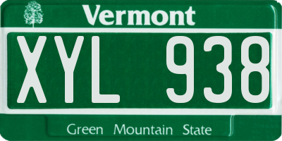 VT license plate XYL938