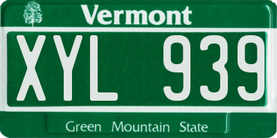 VT license plate XYL939