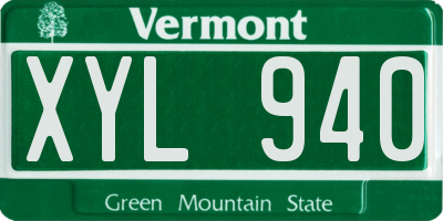 VT license plate XYL940