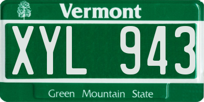 VT license plate XYL943