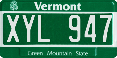 VT license plate XYL947