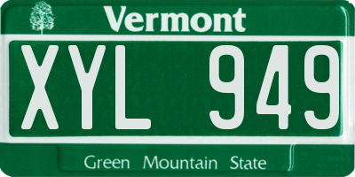 VT license plate XYL949