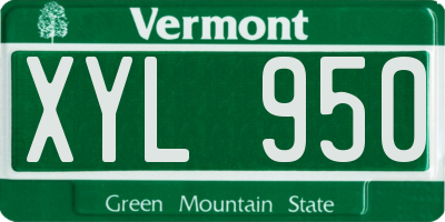 VT license plate XYL950