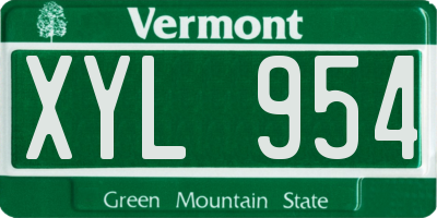 VT license plate XYL954