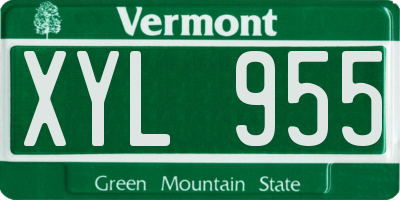 VT license plate XYL955