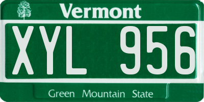 VT license plate XYL956