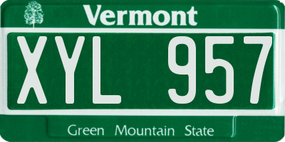 VT license plate XYL957