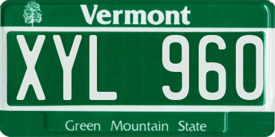 VT license plate XYL960