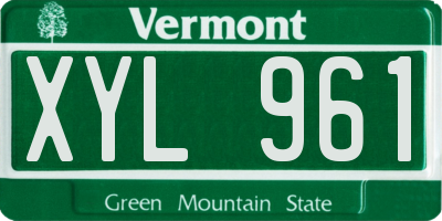 VT license plate XYL961