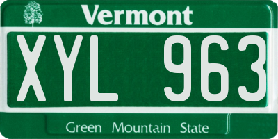 VT license plate XYL963
