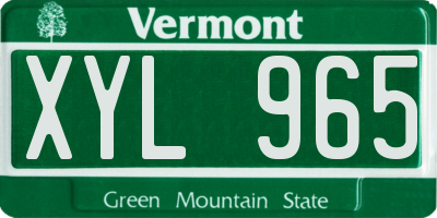 VT license plate XYL965