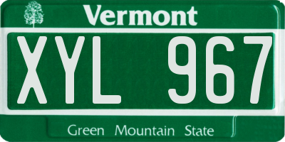VT license plate XYL967