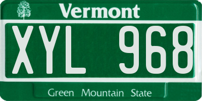 VT license plate XYL968