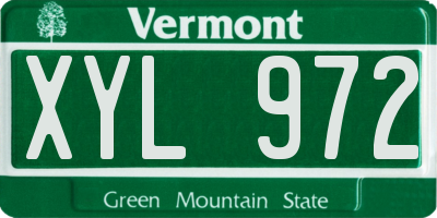VT license plate XYL972