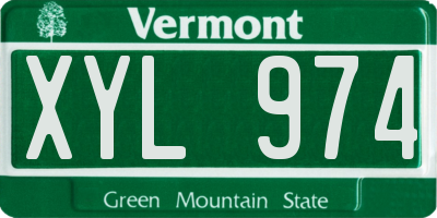 VT license plate XYL974