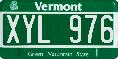 VT license plate XYL976