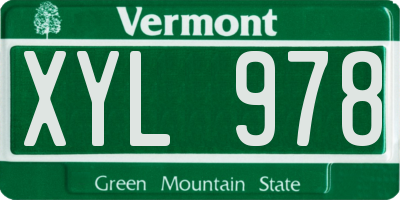 VT license plate XYL978