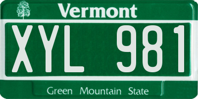 VT license plate XYL981