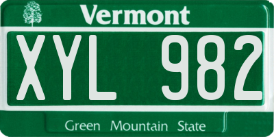 VT license plate XYL982