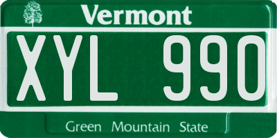 VT license plate XYL990