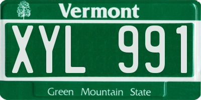 VT license plate XYL991