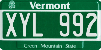 VT license plate XYL992