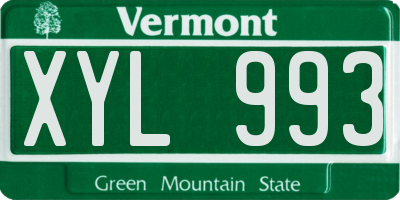 VT license plate XYL993