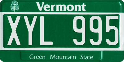 VT license plate XYL995