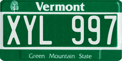 VT license plate XYL997