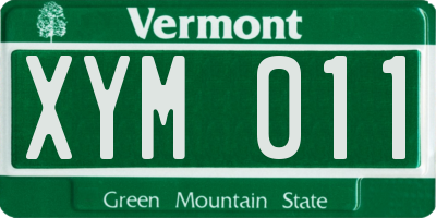 VT license plate XYM011