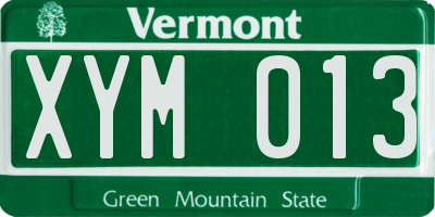 VT license plate XYM013