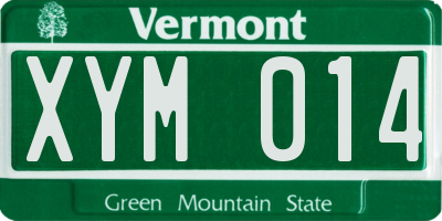 VT license plate XYM014