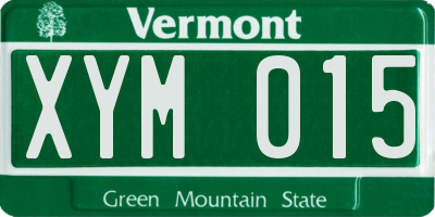 VT license plate XYM015