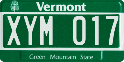 VT license plate XYM017