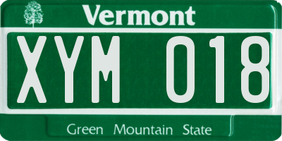 VT license plate XYM018