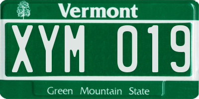 VT license plate XYM019