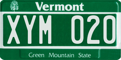 VT license plate XYM020