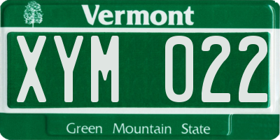 VT license plate XYM022