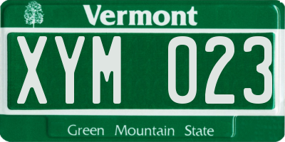 VT license plate XYM023