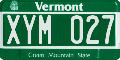 VT license plate XYM027